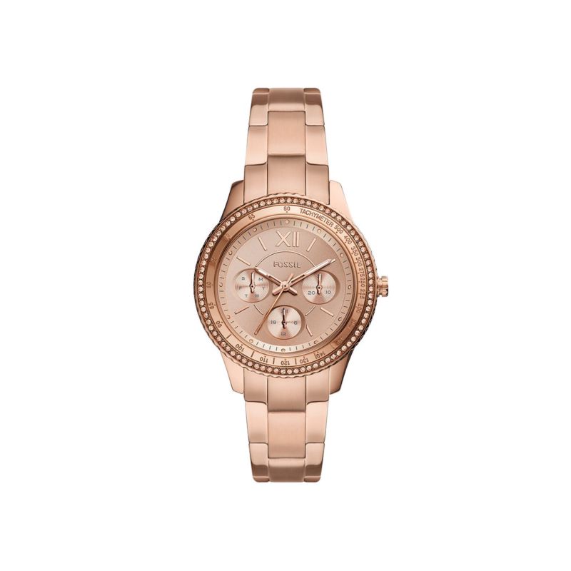 Montre FOSSIL pour femme en AcierAcier en forme de rond de forme Rond, couleur : OR ROSE, SUNRAY, fonctionnalités : 5 ATM - ES5106