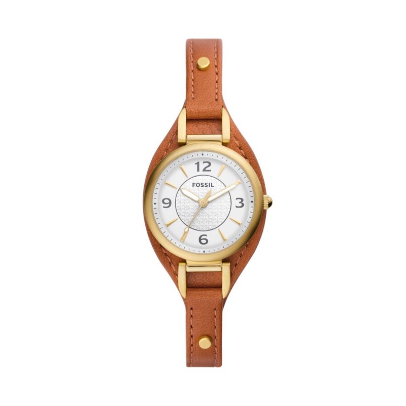 Montre FOSSIL pour femme en AcierCuir Véritable en forme de rond de forme Rond, couleur : BLANC, fonctionnalités : 5 ATM - ES5215