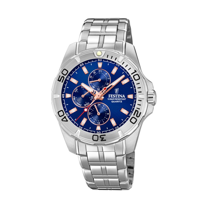 Montre FESTINA pour homme en AcierAcier en forme de rond de forme Rond, couleur : NOIR, BRILLANT, fonctionnalités : 10 ATM - taille : #null# - F20445/
