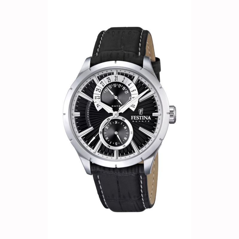 Montre FESTINA pour homme en AcierAcier de forme Rond, couleur : NOIR, GUILLOCHÉ, fonctionnalités : 5 ATM - taille : #null# - F16573/3