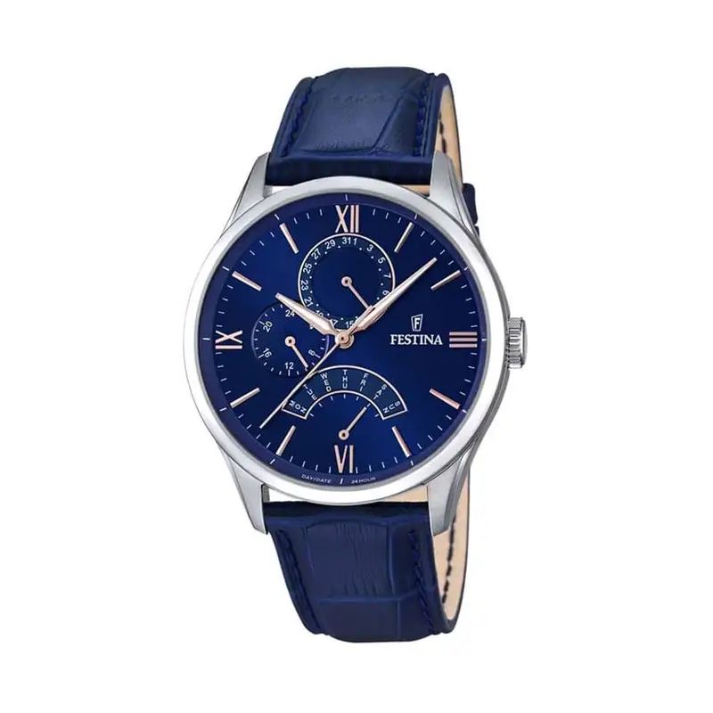 Montre FESTINA pour homme en AcierAcier de forme Rond, couleur : BLEU, fonctionnalités : 5 ATM - taille : #null# - F16823/3