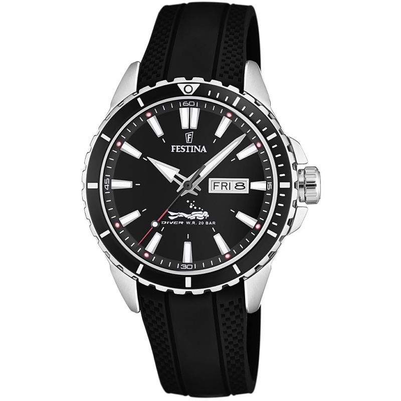 Montre FESTINA pour homme en AcierAcier de forme Rond, couleur : NOIR, fonctionnalités : 20 ATM - taille : #null# - F20378/1