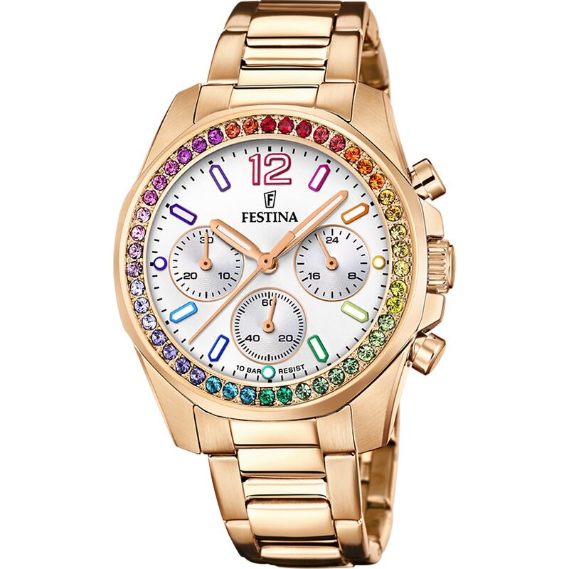 Montre FESTINA pour femme en AcierAcier en forme de rond de forme Rond, couleur : ARGENT, fonctionnalités : 10 ATM - F20639/2