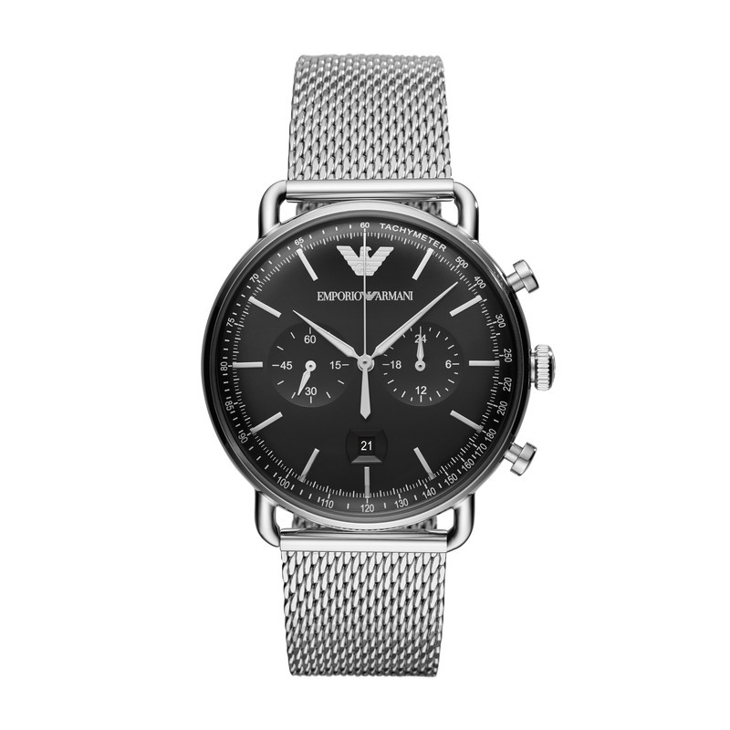 Montre EMPORIO ARMANI pour homme en AcierAcier en forme de rond, fonctionnalités : 5 ATM - AR11104