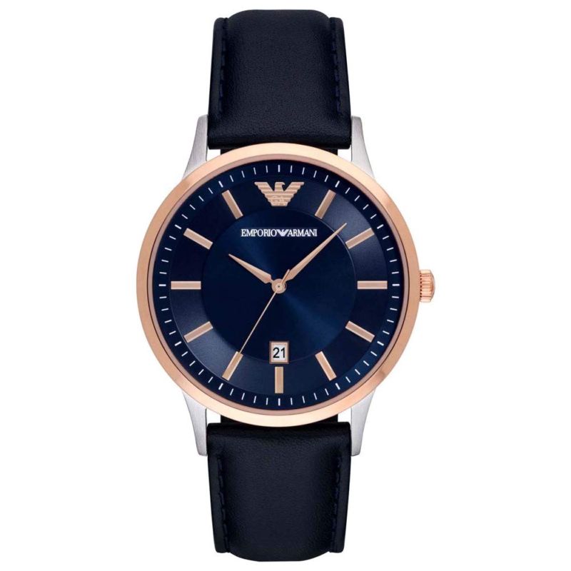 Montre EMPORIO ARMANI pour homme en AcierCuir Véritable en forme de rond, fonctionnalités : 5 ATM - taille : #null# - AR11188
