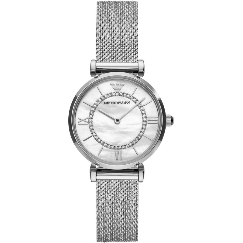 Montre EMPORIO ARMANI pour femme en Acier en forme de rond de forme Rond, couleur : BLANC, fonctionnalités : 3 ATM - taille : #null# - AR11319
