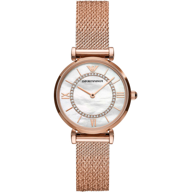 Montre EMPORIO ARMANI pour femme en AcierAcier en forme de rond de forme Rond, couleur : BLANC, fonctionnalités : 3 ATM - AR11320
