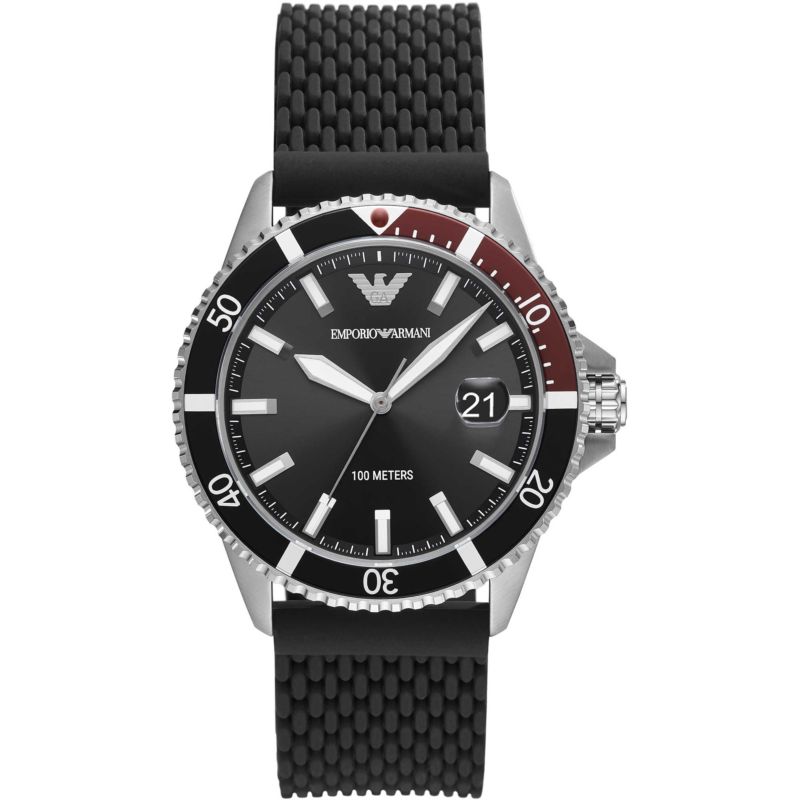 Montre EMPORIO ARMANI pour homme en AcierAcier en forme de rond de forme Rond, couleur : NOIR, fonctionnalités : 10 ATM - taille : #null# - AR11341