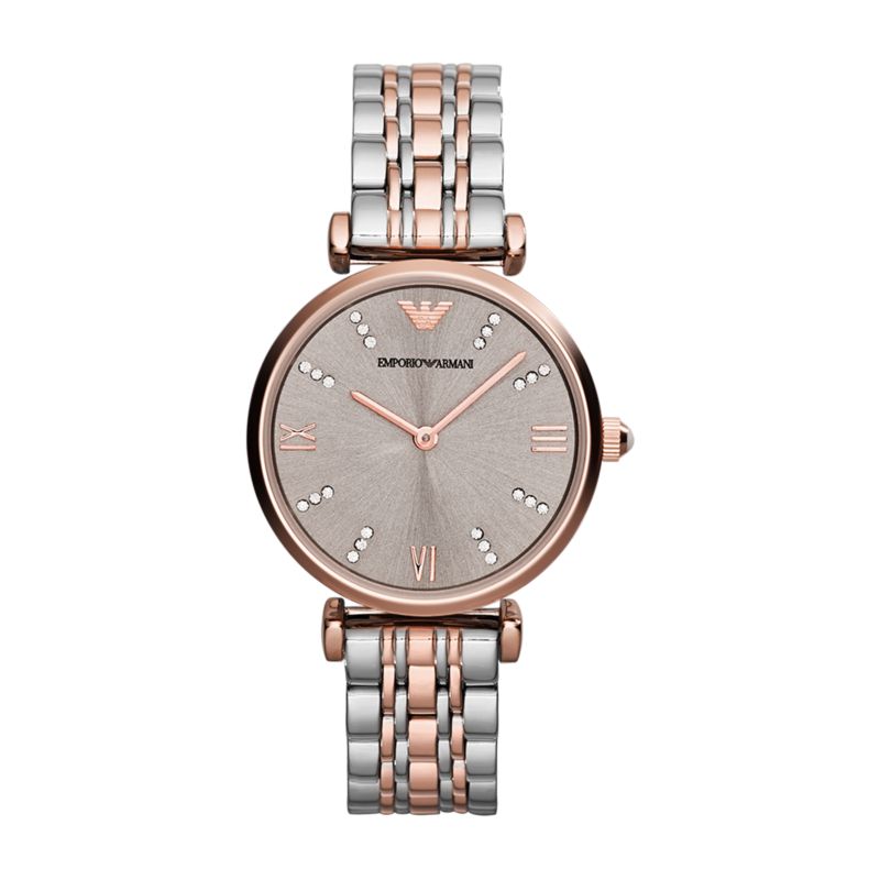 Montre EMPORIO ARMANI pour femme en AcierAcier en forme de round de forme Rond, couleur : GRIS, fonctionnalités : 3 ATM - taille : #null# - AR1840