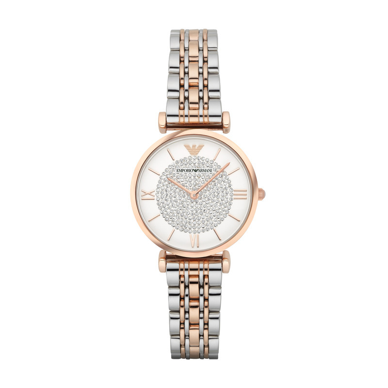 Montre EMPORIO ARMANI pour femme en AcierAcier en forme de round de forme Rond, couleur : BLANC, fonctionnalités : 3 ATM - AR1926