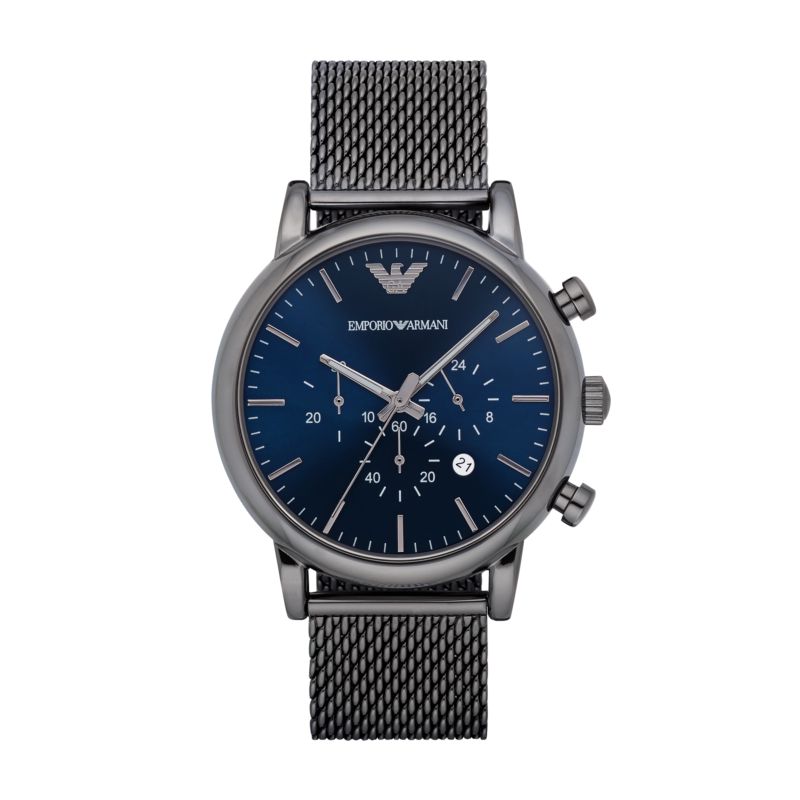 Montre EMPORIO ARMANI pour homme en AcierAcier en forme de round de forme Rond, couleur : BLEU, fonctionnalités : 5 ATM - taille : #null# - AR1979