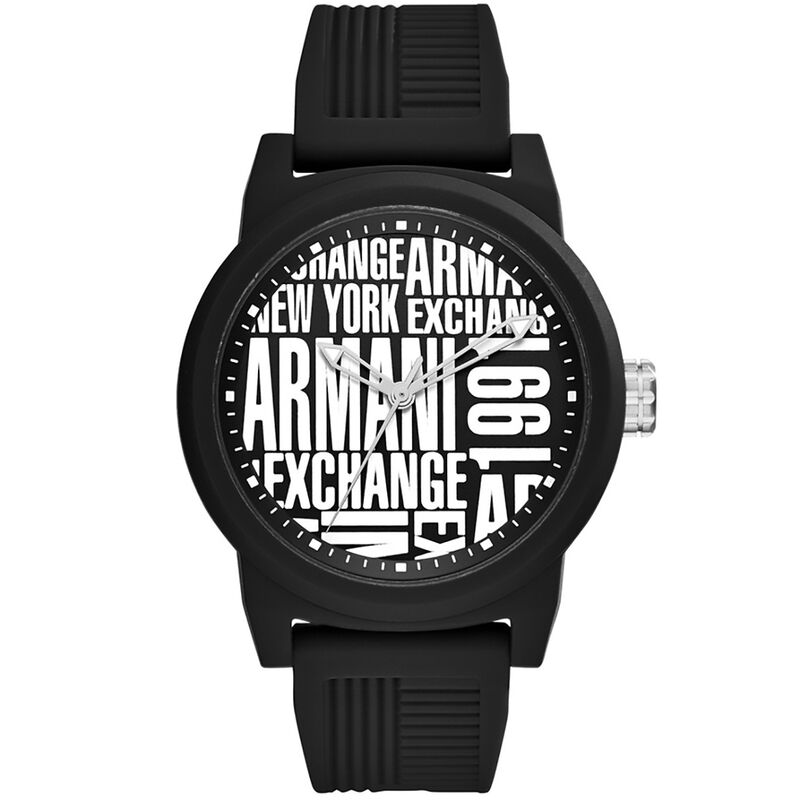 Montre ARMANI EXCHANGE pour homme en SiliconeAcier en forme de rond, fonctionnalités : 5 ATM - AX1443