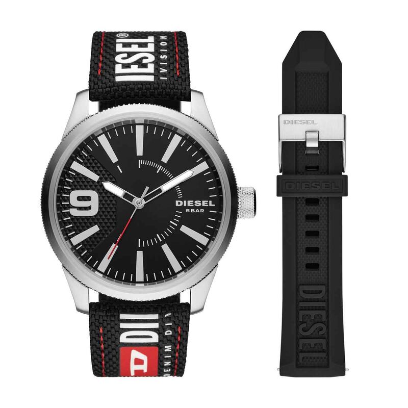 Montre DIESEL pour homme en AcierNylon en forme de rond, fonctionnalités : 5 ATM - DZ1906
