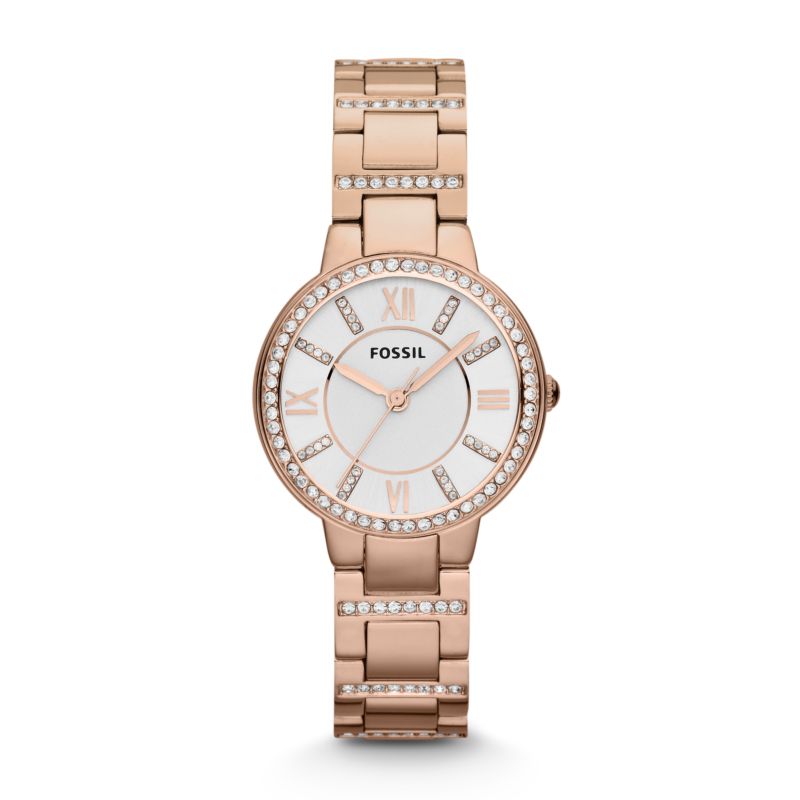 Montre FOSSIL pour femme en AcierAcier serti de cristal en forme de round de forme Rond, couleur : ARGENT, SUNRAY, fonctionnalités : 5 ATM - taille :