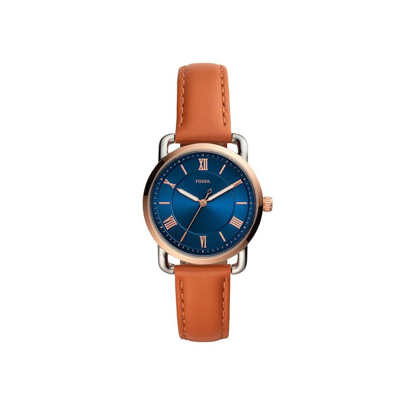 Montre FOSSIL pour femme en AcierCuir Véritable en forme de rond, fonctionnalités : 5 ATM - ES4825
