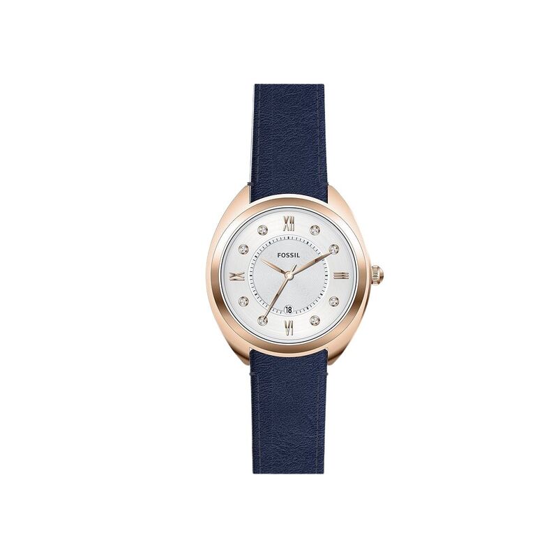 Montre FOSSIL pour femme en AcierCuir Véritable en forme de rond, fonctionnalités : 5 ATM - ES5116