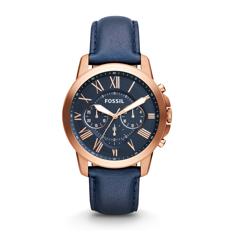 Montre FOSSIL pour homme en AcierAcier en forme de round de forme Rond, couleur : BLEU, fonctionnalités : 5 ATM - taille : #null# - FS4835