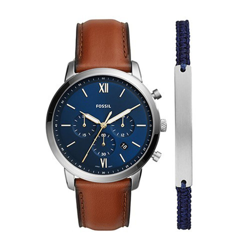 Parure FOSSIL pour homme en AcierCuir Véritable en forme de rond - FS5708SET