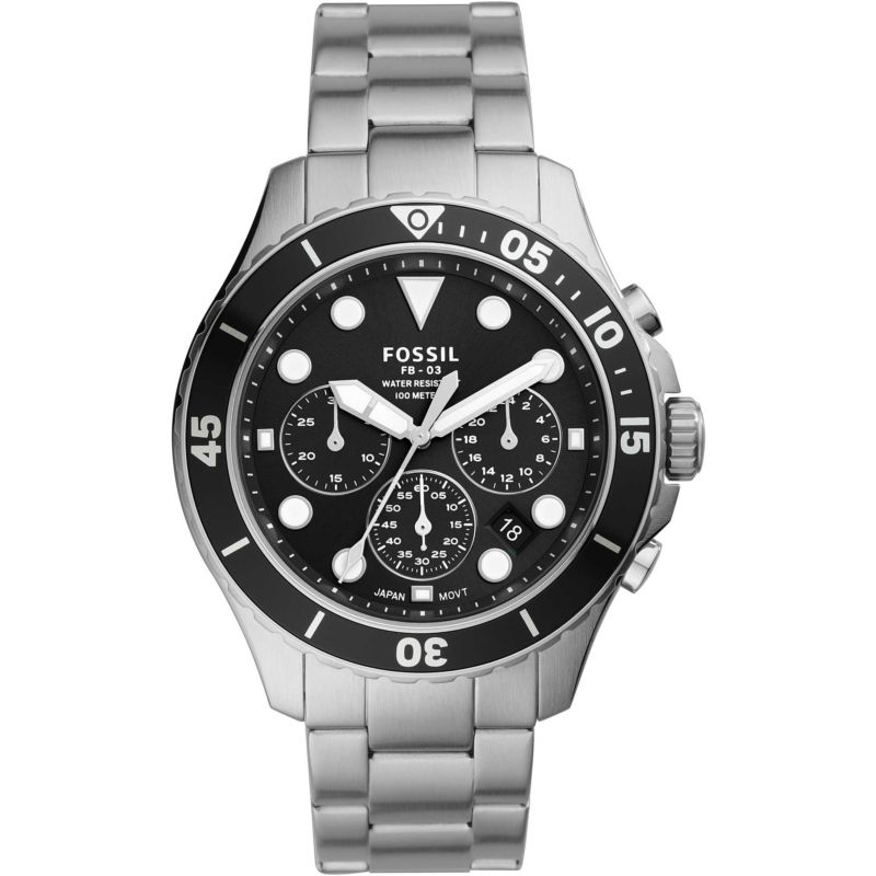 Montre FOSSIL pour homme en Acier en forme de rond, fonctionnalités : 10 ATM - taille : #null# - FS5725