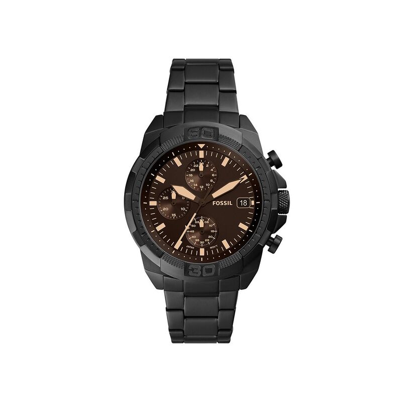 Montre FOSSIL pour homme en AcierAcier en forme de rond de forme Rond, couleur : NOIR, fonctionnalités : 5 ATM - FS5851