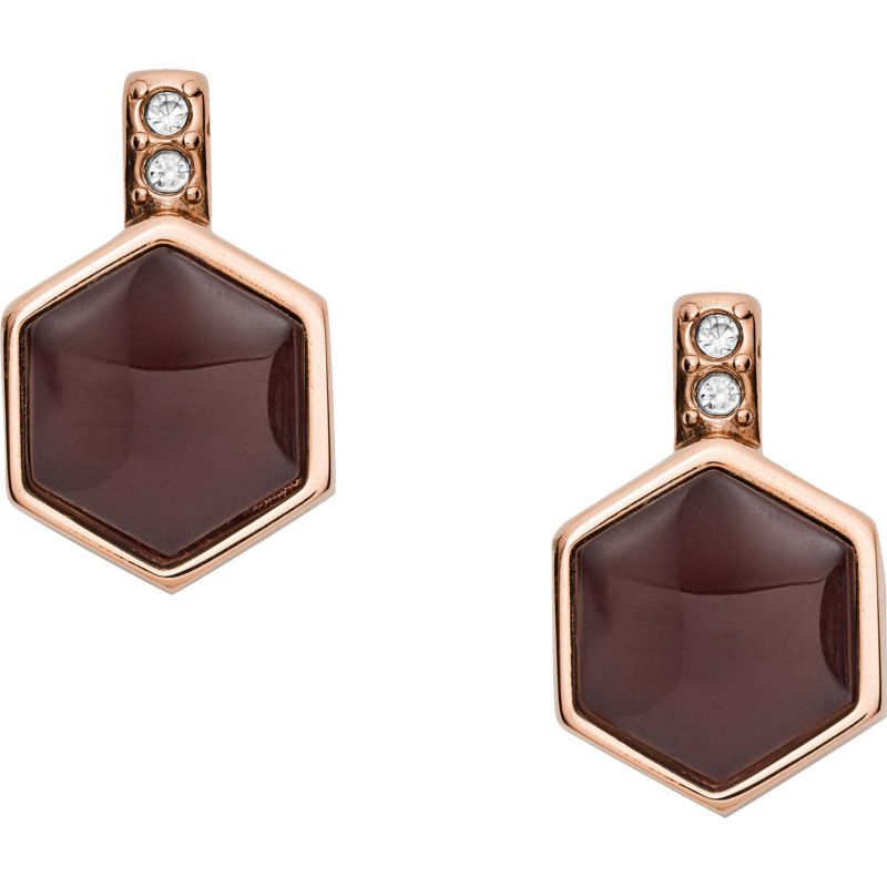 Boucles d'oreilles FOSSIL pour femme en Acier serti de quartz - taille : #null# - JF03059791