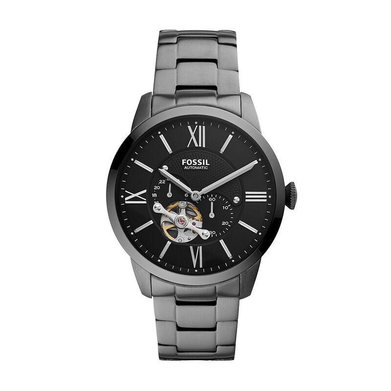 Montre FOSSIL pour homme en AcierAcier en forme de rond de forme Rond, couleur : NOIR, fonctionnalités : 5 ATM - ME3172