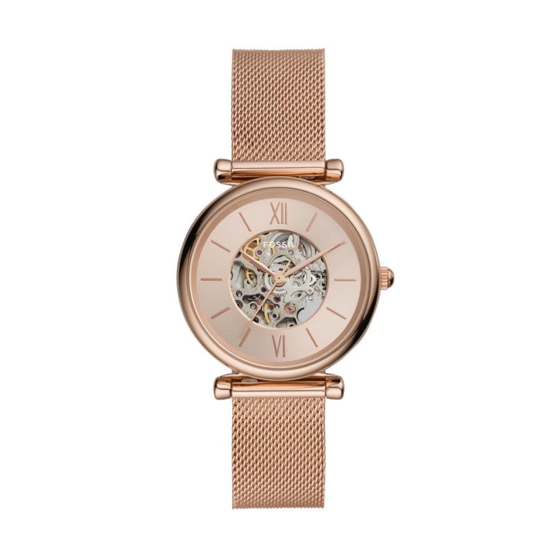 Montre FOSSIL pour femme en AcierAcier en forme de rond de forme Rond, couleur : OR ROSE, BRILLANT, fonctionnalités : 5 ATM - ME3175