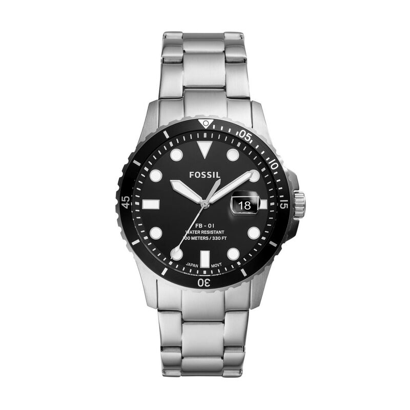 Montre FOSSIL pour homme en AcierAcier en forme de rond de forme Rond, couleur : NOIR, fonctionnalités : 10 ATM - taille : #null# - FS5652