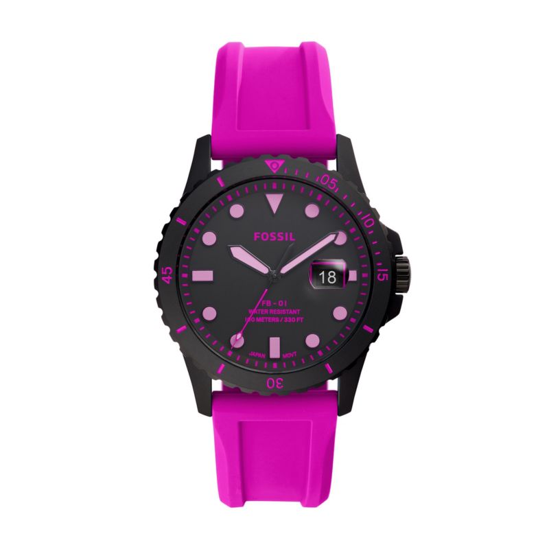 Montre FOSSIL pour homme en Silicone en forme de rond, fonctionnalités : 10 ATM - taille : #null# - FS5685