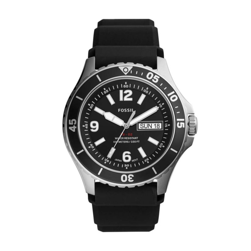 Montre FOSSIL pour homme en Silicone en forme de rond, fonctionnalités : 10 ATM - taille : #null# - FS5689