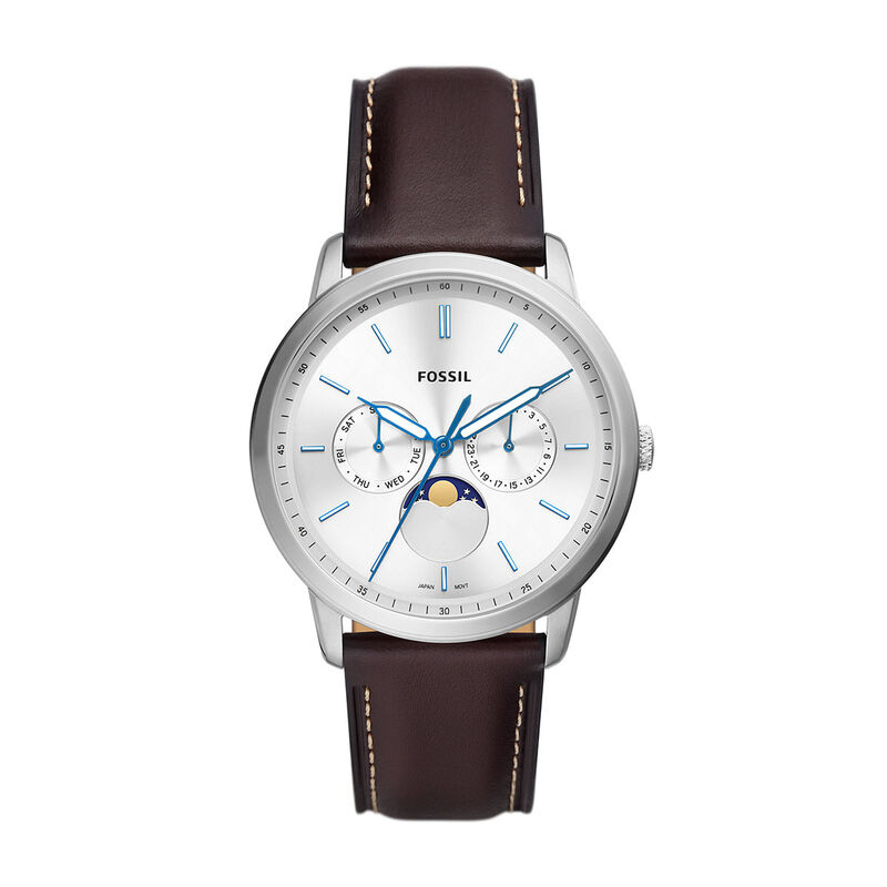 Montre FOSSIL pour homme en AcierCuir Véritable en forme de rond de forme Rond, couleur : ARGENT, fonctionnalités : 5 ATM - taille : #null# - FS5905