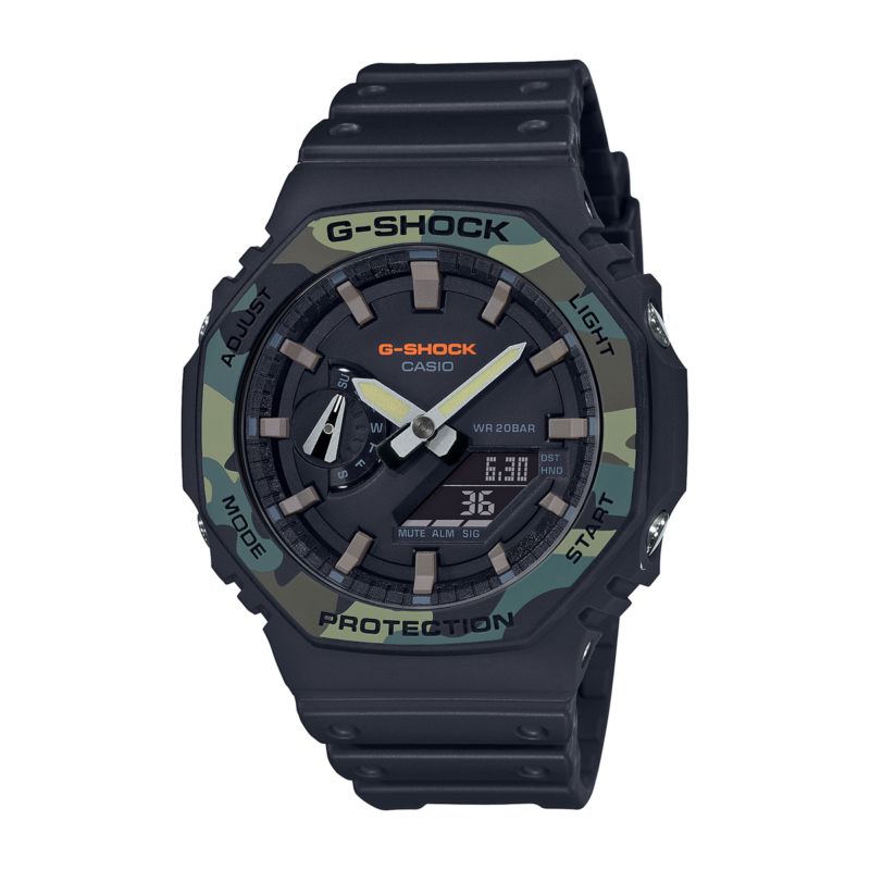 Montre CASIO pour homme en Résine en forme de octogonal de forme Polygone, couleur : NOIR, fonctionnalités : 20 ATM - taille : #null# - GA-2100SU-1AER