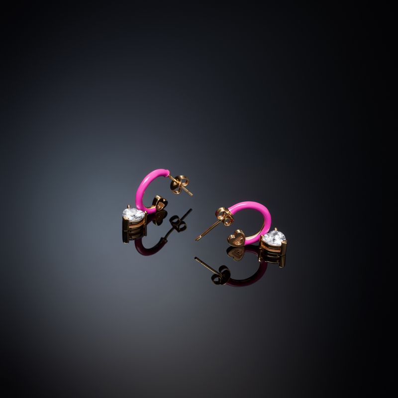 Boucles d'oreilles CHIARA FERRAGNI pour femme en Laiton serti de zircon - 0.003 g - taille : 2.2CM - J19AVI11