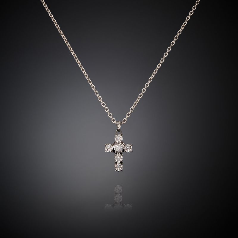 Collier CHIARA FERRAGNI pour femme en Laiton serti de zircon en forme de croix - 0.007 g - taille : 387CM - J19AWC03