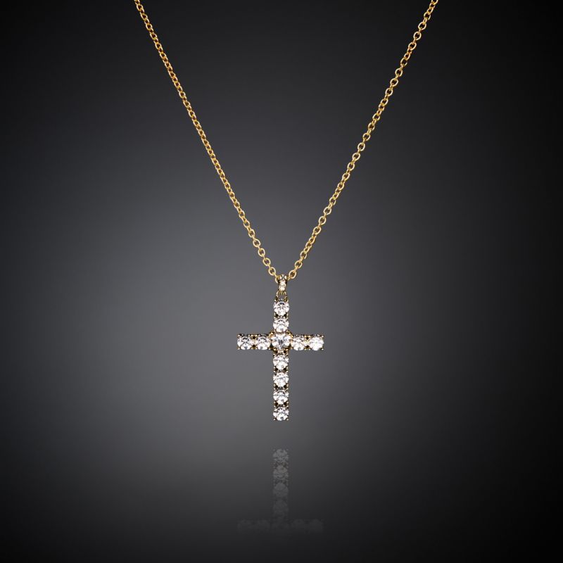 Collier CHIARA FERRAGNI pour femme en Laiton serti de zircon en forme de croix - 0.007 g - taille : 50CM - J19AWC11