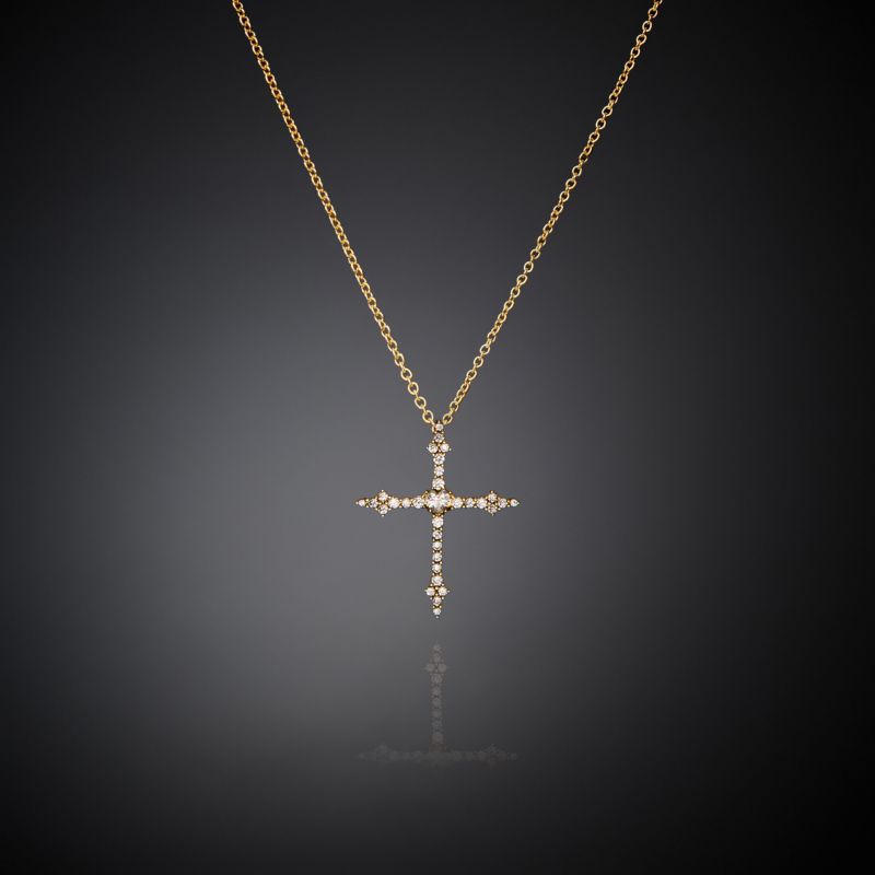 Collier CHIARA FERRAGNI pour femme en Laiton serti de zircon en forme de croix - 0.007 g - taille : 50CM - J19AWC14