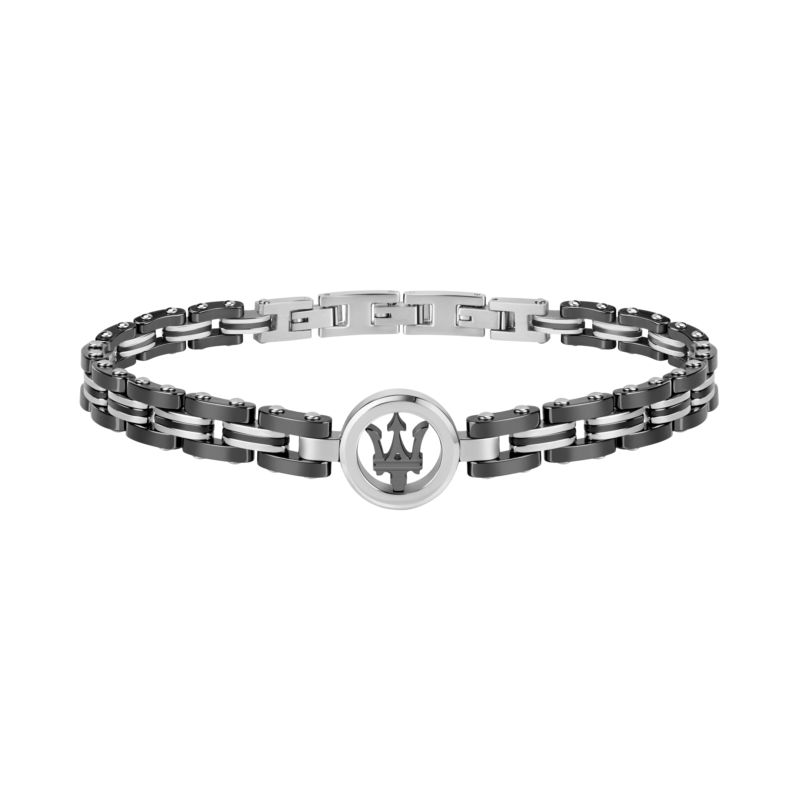 Bracelet MASERATI pour homme en Acier serti de céramique  - 0.029 g  - taille : 21.5CM - JM219AQH13