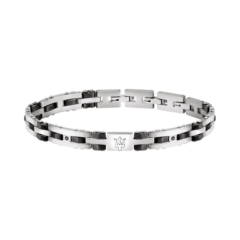 Bracelet MASERATI pour homme en Acier serti de céramique  - 0.028 g  - taille : 21CM - JM220ASR02