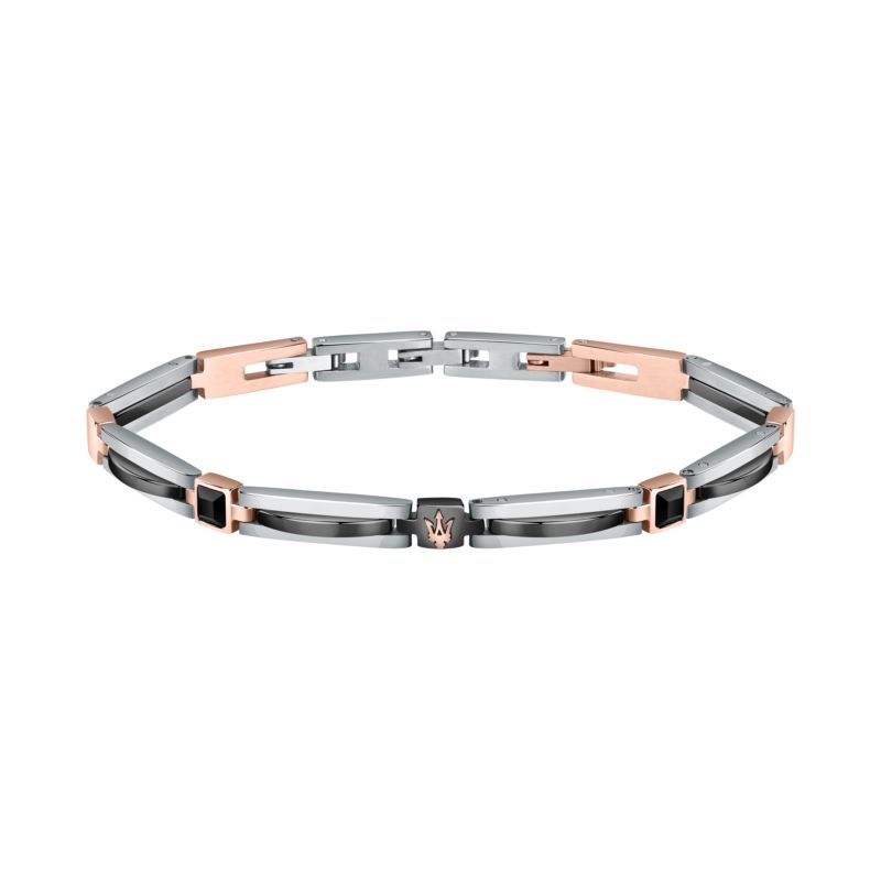 Bracelet MASERATI pour homme en Acier serti de céramique - 0.021 g - taille : 21CM - JM223ATZ19