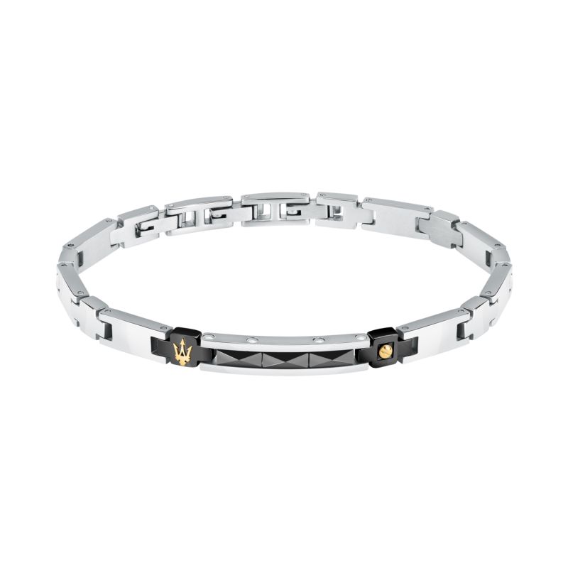 Bracelet MASERATI pour homme en Acier serti de céramique  - 0.024 g  - taille : 18.53CM - JM224ATZ35