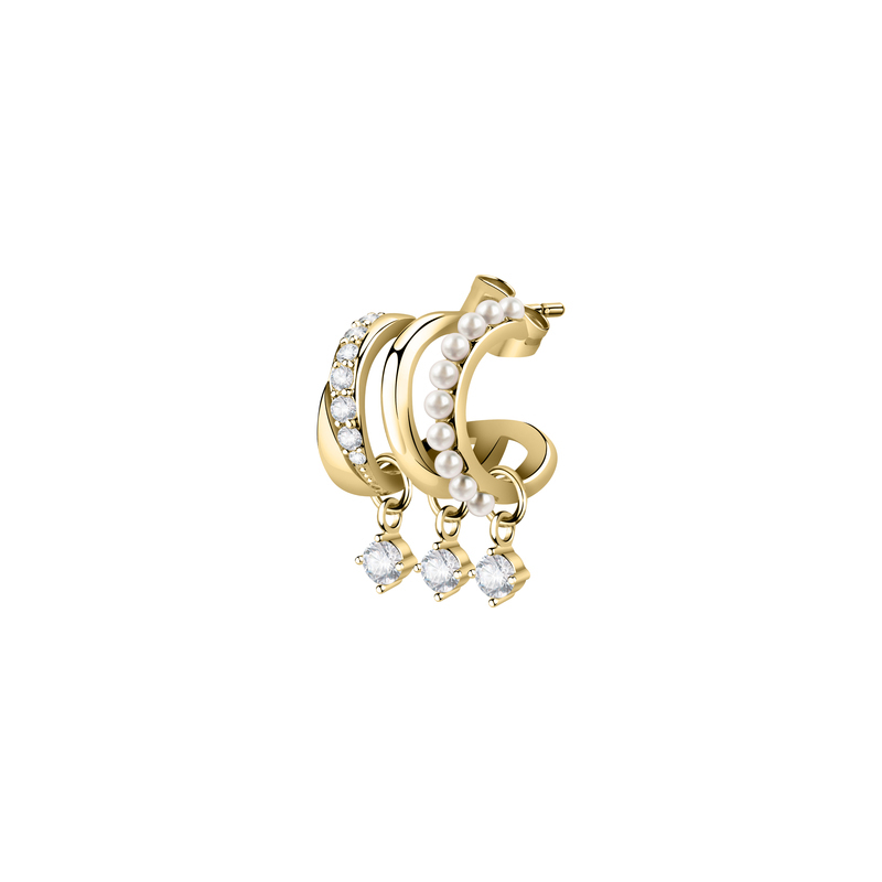 Boucles d'oreilles LA PETITE STORY pour femme en Acier serti de zircon  - LPS02AQM39