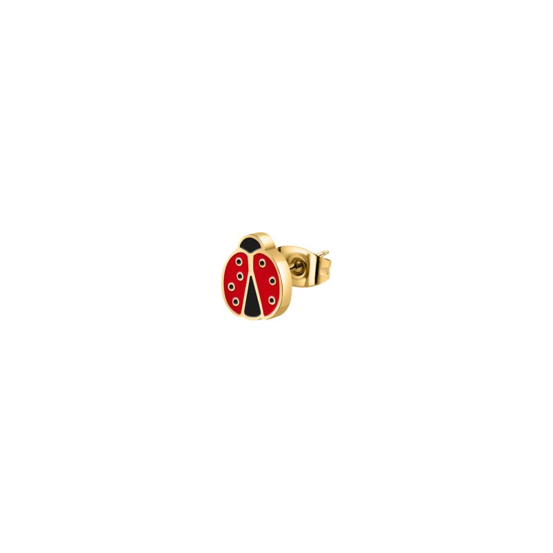 Boucles d'oreilles LA PETITE STORY pour femme en Acier serti d'email en forme de coccinnelle - 0.001 g - LPS02AQM59