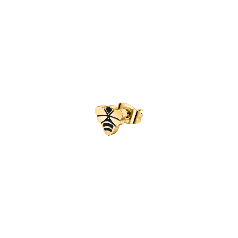 Boucles d'oreilles LA PETITE STORY pour femme en Acier serti d'email  en forme de abeille - 0.001 g  - LPS02AQM60