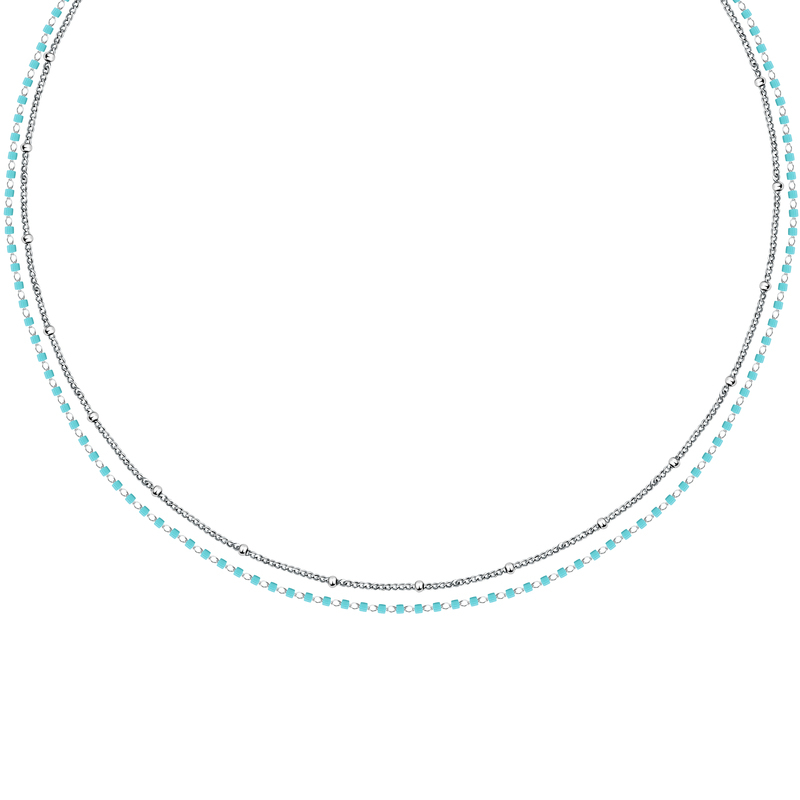 Collier LA PETITE STORY pour femme en Acier serti d'email  - 0.015 g  - taille : 366CM - LPS10ARR09