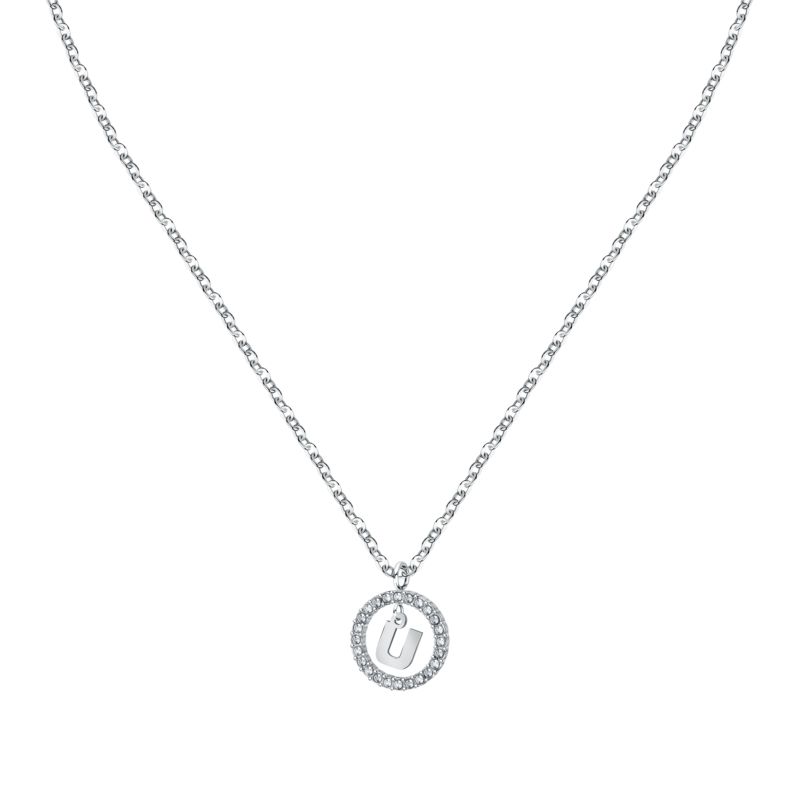 Collier LA PETITE STORY pour femme en Acier serti de cristal  en forme de u lettres - 0.005 g  - taille : 405CM - LPS10ASF25