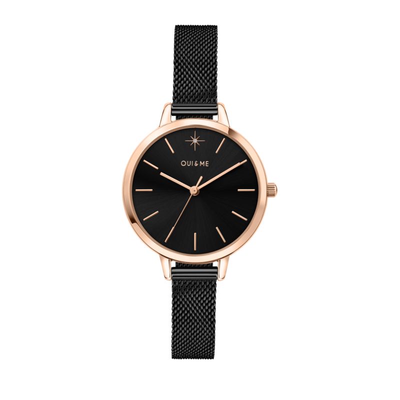 Montre OUI&ME pour femme en Acier,pvd en forme de rond de forme Rond, couleur : NOIR, fonctionnalités : 5 ATM - 0.035 g - taille : #null# - ME010055