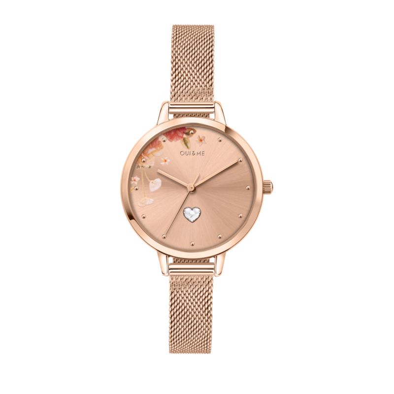 Montre OUI&ME pour femme en Acier,pvd en forme de rond de forme Rond, couleur : OR ROSE, SUNRAY, fonctionnalités : 5 ATM - 0.040 g - taille : #null#