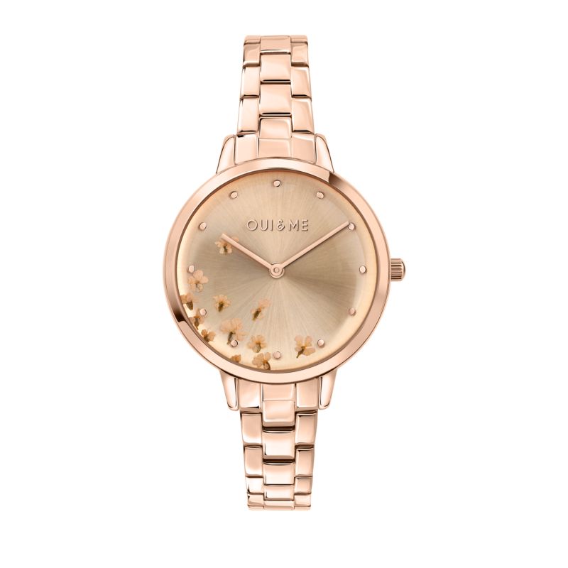 Montre OUI&ME pour femme en Acier RecycléAcier en forme de rond de forme Rond, couleur : OR ROSE, SUNRAY, fonctionnalités : 5 ATM - 0.063 g - taille