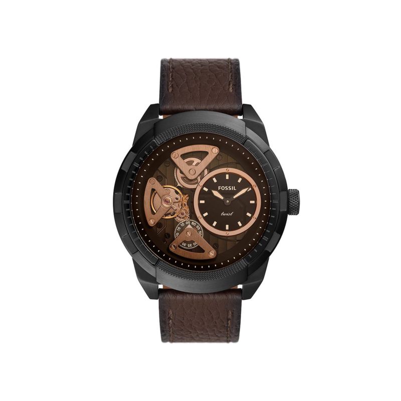 Montre FOSSIL pour homme en AcierCuir Véritable en forme de rond, fonctionnalités : 5 ATM - taille : #null# - ME1172