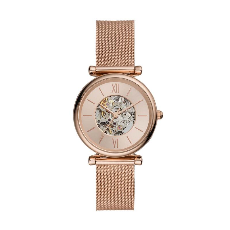 Montre FOSSIL pour femme en AcierAcier en forme de rond de forme Rond, couleur : OR ROSE, BRILLANT, fonctionnalités : 5 ATM - taille : #null# - ME3175